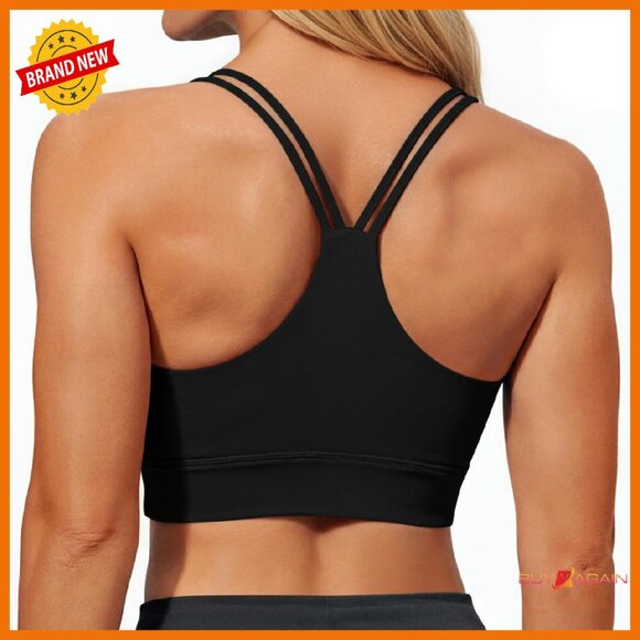 Other - Buttery Soft Racerback Sports Bra Square Neck Ruched Padded Crop Top